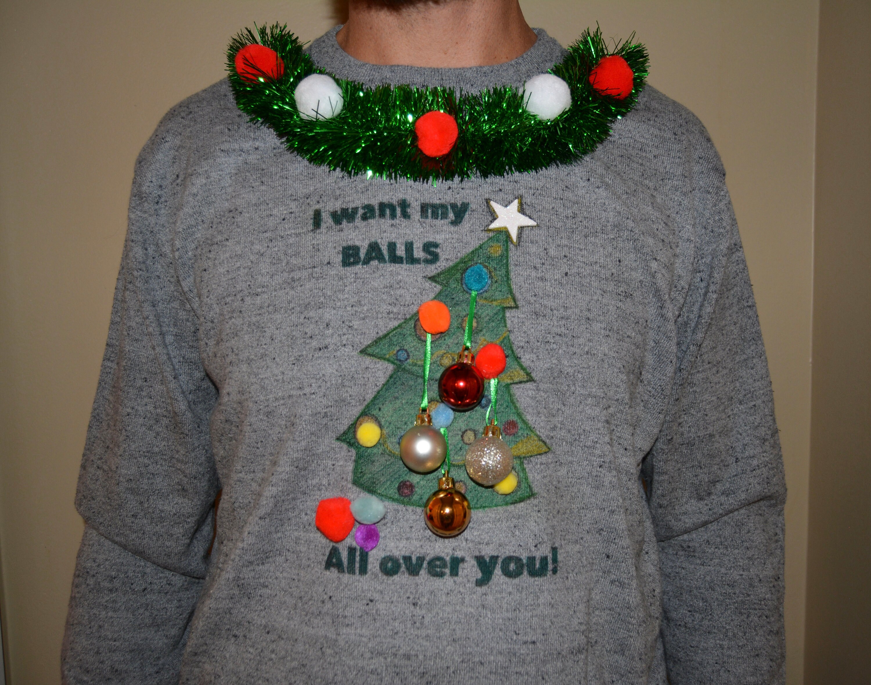 XL、君の体中に僕の玉をぶちまけたい、醜いクリスマスセーター、いたずら、コンテスト優勝者、クリスマスセーター、面白い、クリスマスツリー - Etsy  日本, image size:3000x2359