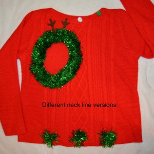 Sexy Ugly Christmas Sweater, it is NOT A PLASTIC boob, cut out, see details, boob, breast, jumper, reindeer boob, multi versions image 9