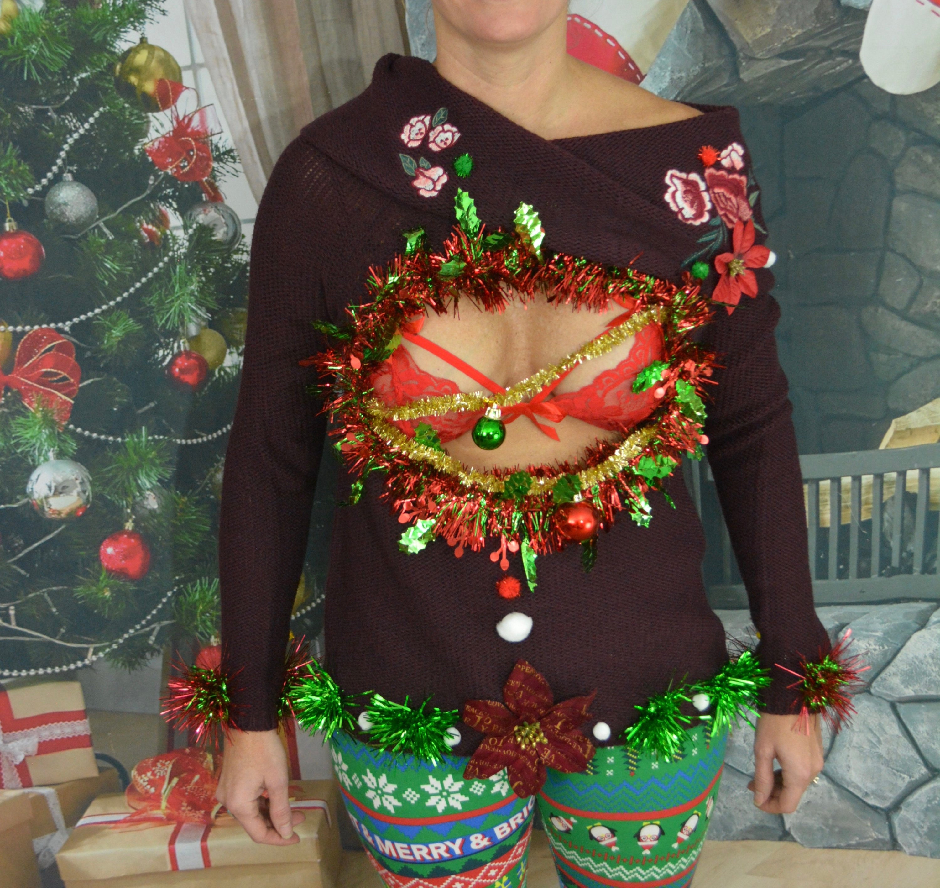 sexy christmas sweater outfit
