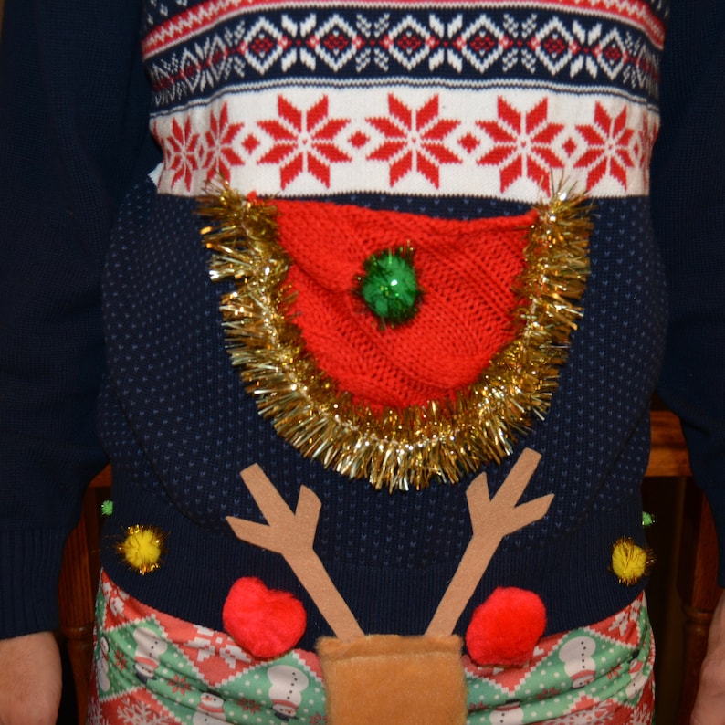 Multi size Ugly Christmas Sweater Mens Liquor holder Beer Etsy