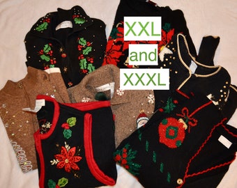 Vintage Christmas Sweaters 2xl 3xl 4xl Sized Vintage - Etsy
