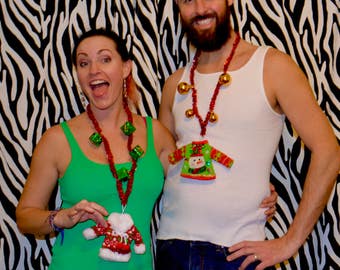 Ugly Christmas Sweater, Necklace, tiny sweater, ugly sweater contest prize, necklace, ugly sweater party, you get a similar version, dog