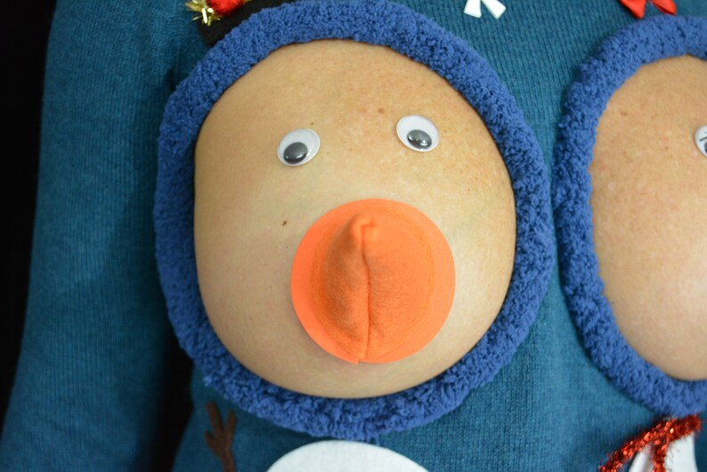 Snowman boobs Sexy Ugly Christmas Sweater They are NOT image 8