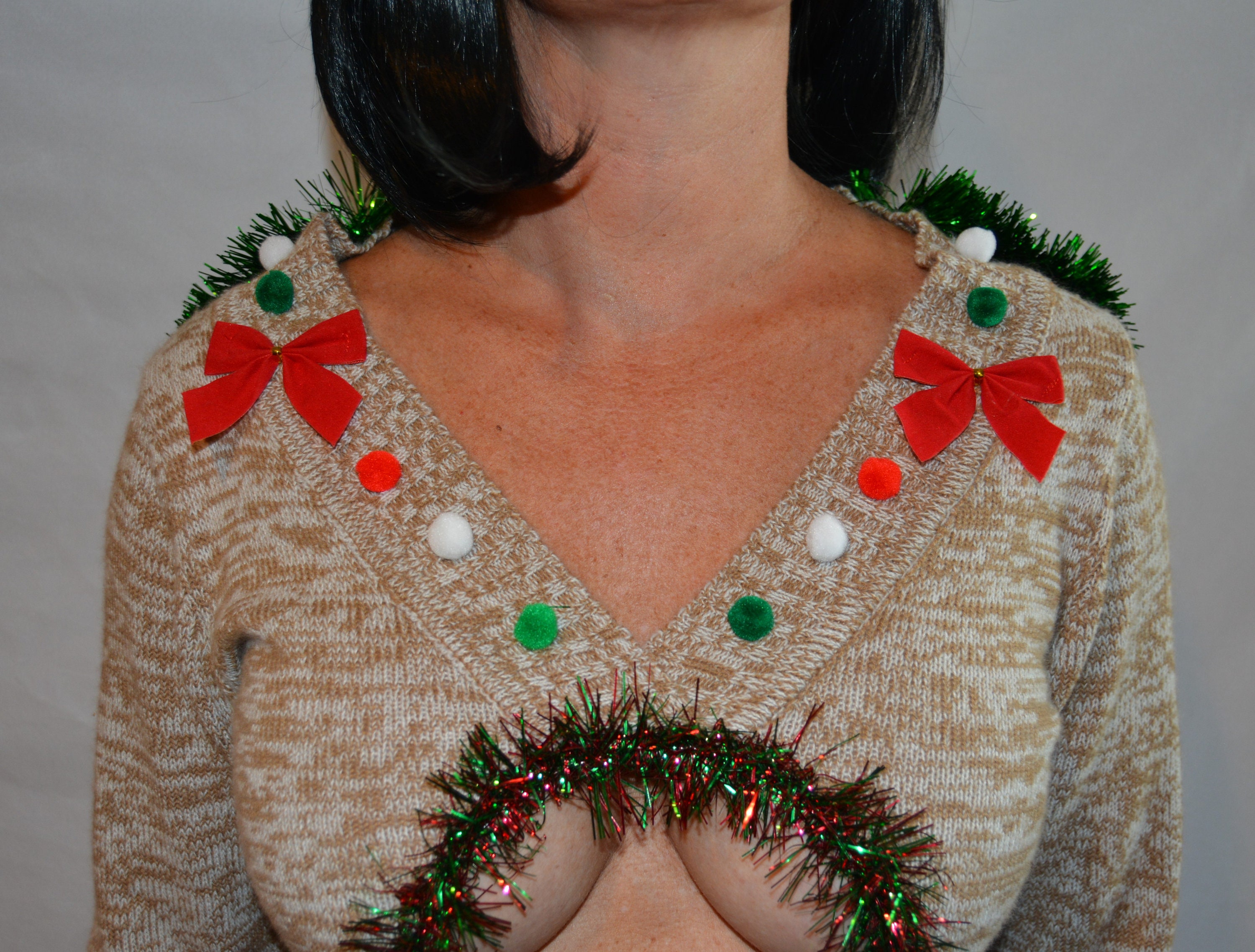 crop top ugly christmas sweater