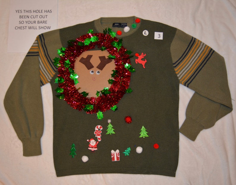 Ugly Christmas Sweater Multi size Version of this reindeer image 4