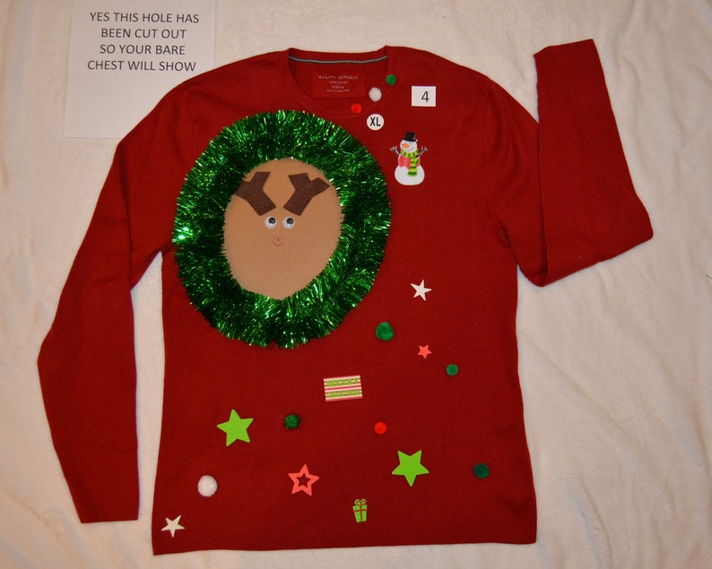 Ugly Christmas Sweater Multi size Version of this reindeer image 5