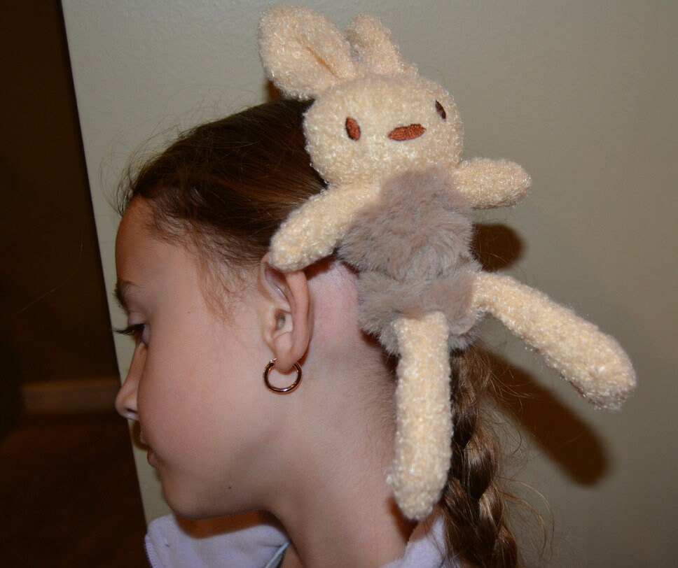 Bunny scrunchy, Rabbit, accessory for hair, cute and soft, ugly sweater party, kids or adults, easter