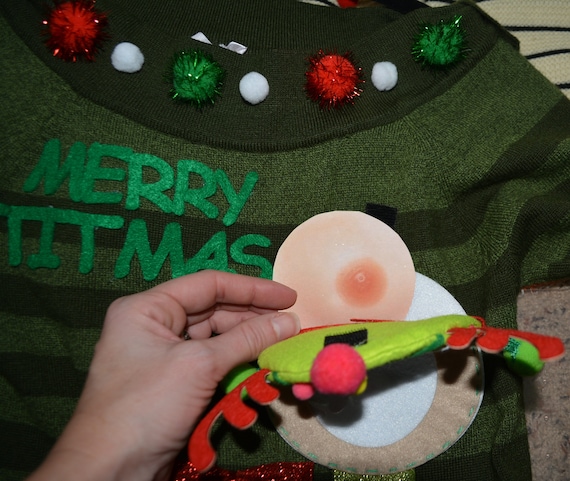 Boobless christmas deals sweater