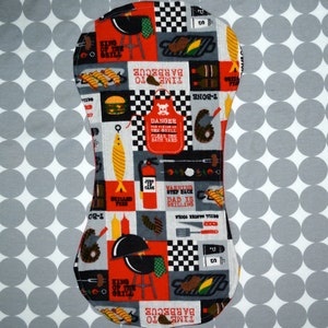 Warning Dad is Grilling, Barbecue Burp Cloth with Red Back, BBQ