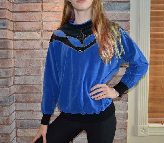 Vintage 1980's Velour top, Medium, Ugly Christmas… - image 6