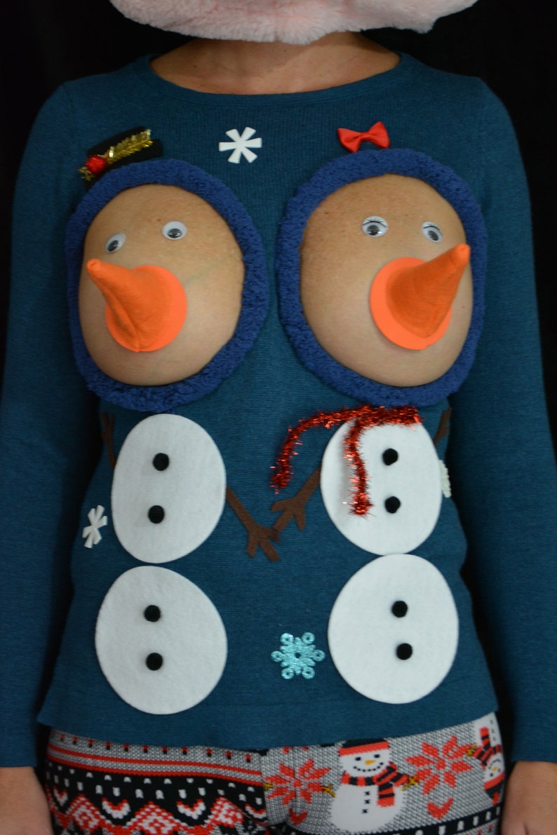 Snowman boobs Sexy Ugly Christmas Sweater They are NOT Etsy
