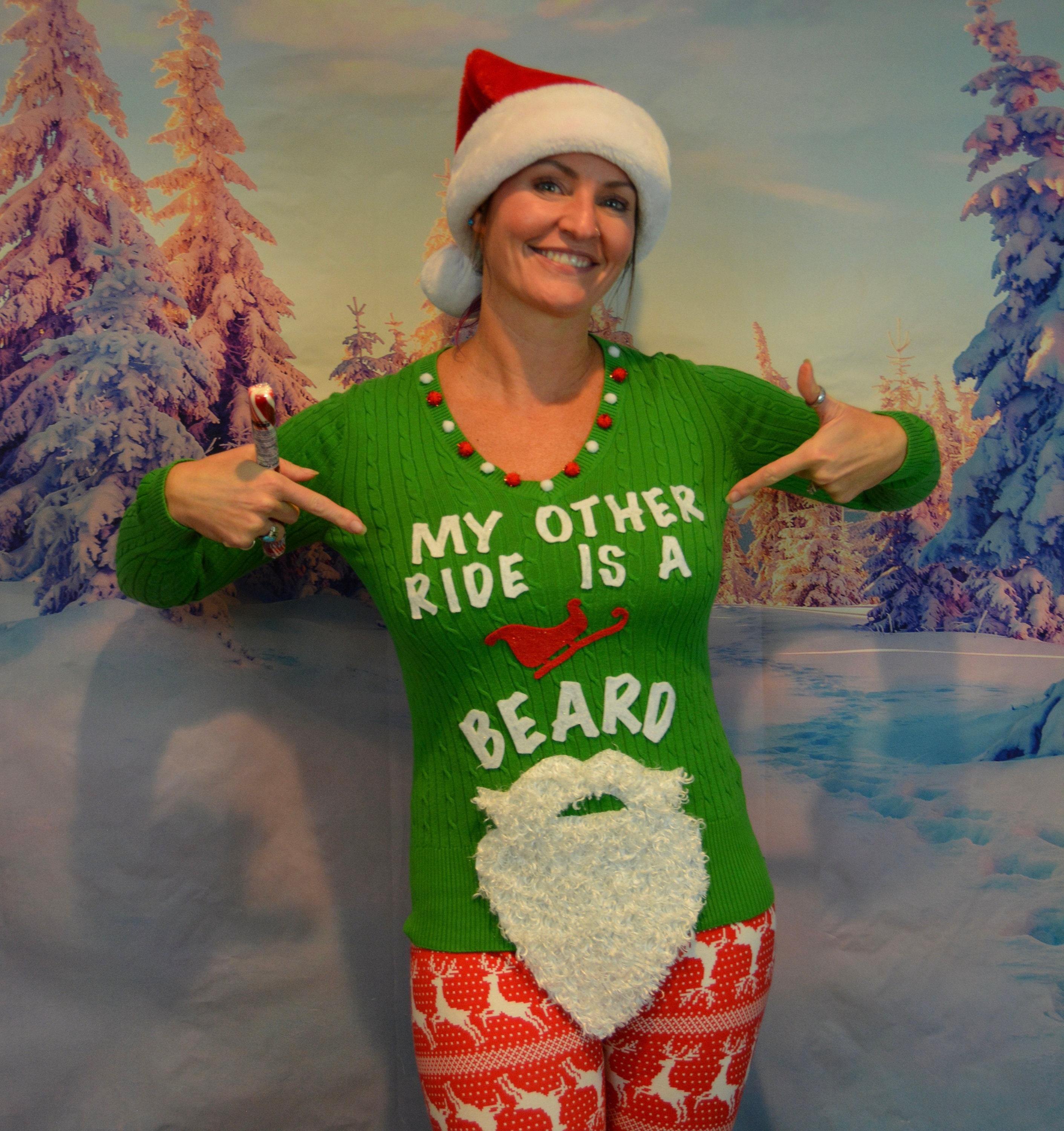 Beard Ride Ugly Christmas Sweater Beard Ride Ugly Christmas Sweater