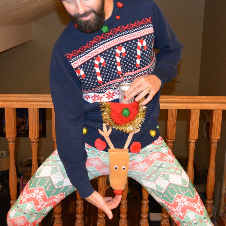 Multi size Ugly Christmas Sweater Mens Liquor holder Beer | Etsy