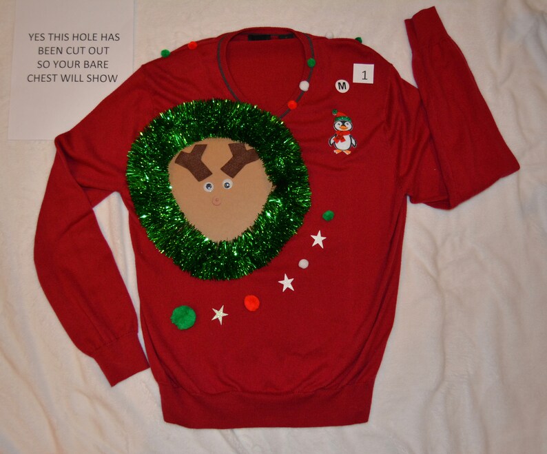 Ugly Christmas Sweater Multi size Version of this reindeer image 2