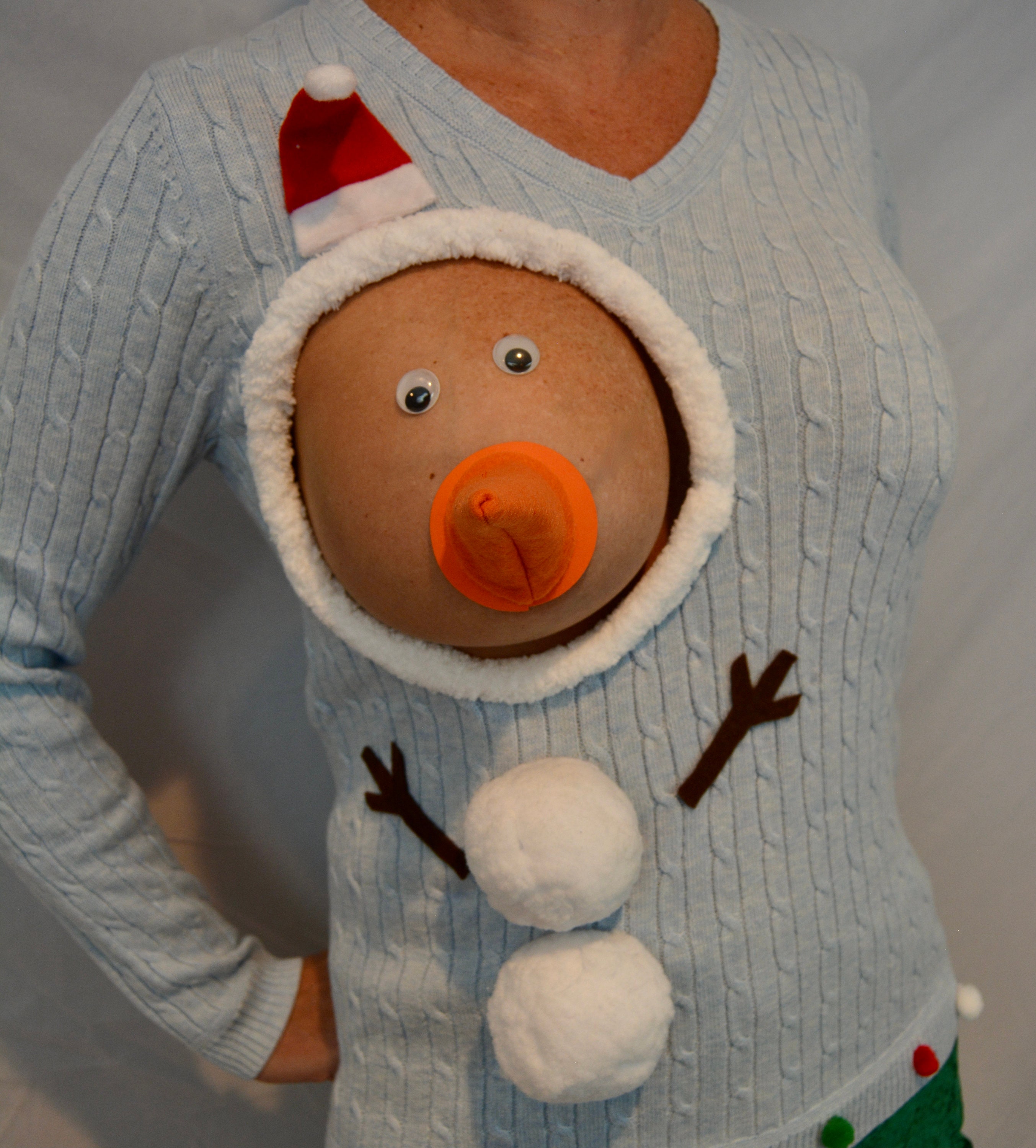 Sexy Ugly Christmas Sweater It is NOT A PLASTIC Boob Multi Size