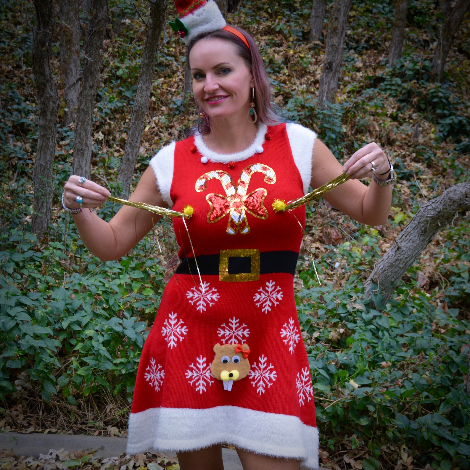 Multi Size Ugly Christmas Sweater Dress Tinsel Tits One of Etsy