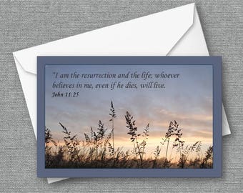 Sympathy Card, Scripture John 11:25 , Digital Download, Instant  Printable Card, 4 x 6 Sympathy Card, Bible verse. Loss of Loved One, Grief