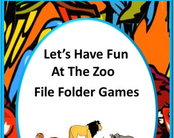 Zoo File Folder Games Fine Motor Skills Color Matching  Letter Matching  Sorting Visual Discrimination Shape Matching Counting  Sequencing