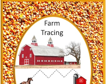 Farm Math and Literacy Tracing Activities, Fine Motor Skills, Math Literacy Centers, Preschool, Kindergarten, Special Education, Autism