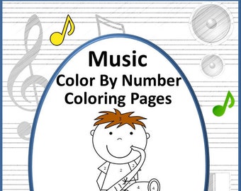 Music Color By Number, Color by Code, Early Childhood, Digital Down Load, Math Centers, Early Finishers, Music Instruments, Printable