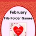 Preschool File Folder, Valentine Activities,special Education ...