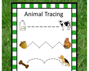 Animals Tracing Lines Worksheets Internet Activities P-K,K, Special Education, Early Finishers, Digital Download, Printable Activities,