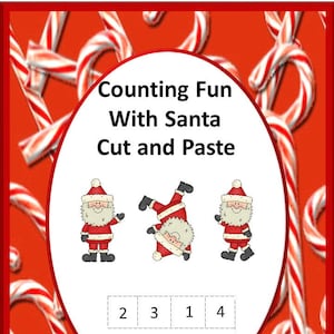 Christmas Math Centers,Math Worksheets, Fine Motor Skills,Cut and Paste,Early Childhood, Special Ed, Kindergarten, Autism, Digital Download