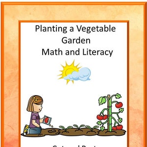 Planting a Vegetable Garden Math Literacy Cut Paste Packet P-K, K,  Special Ed