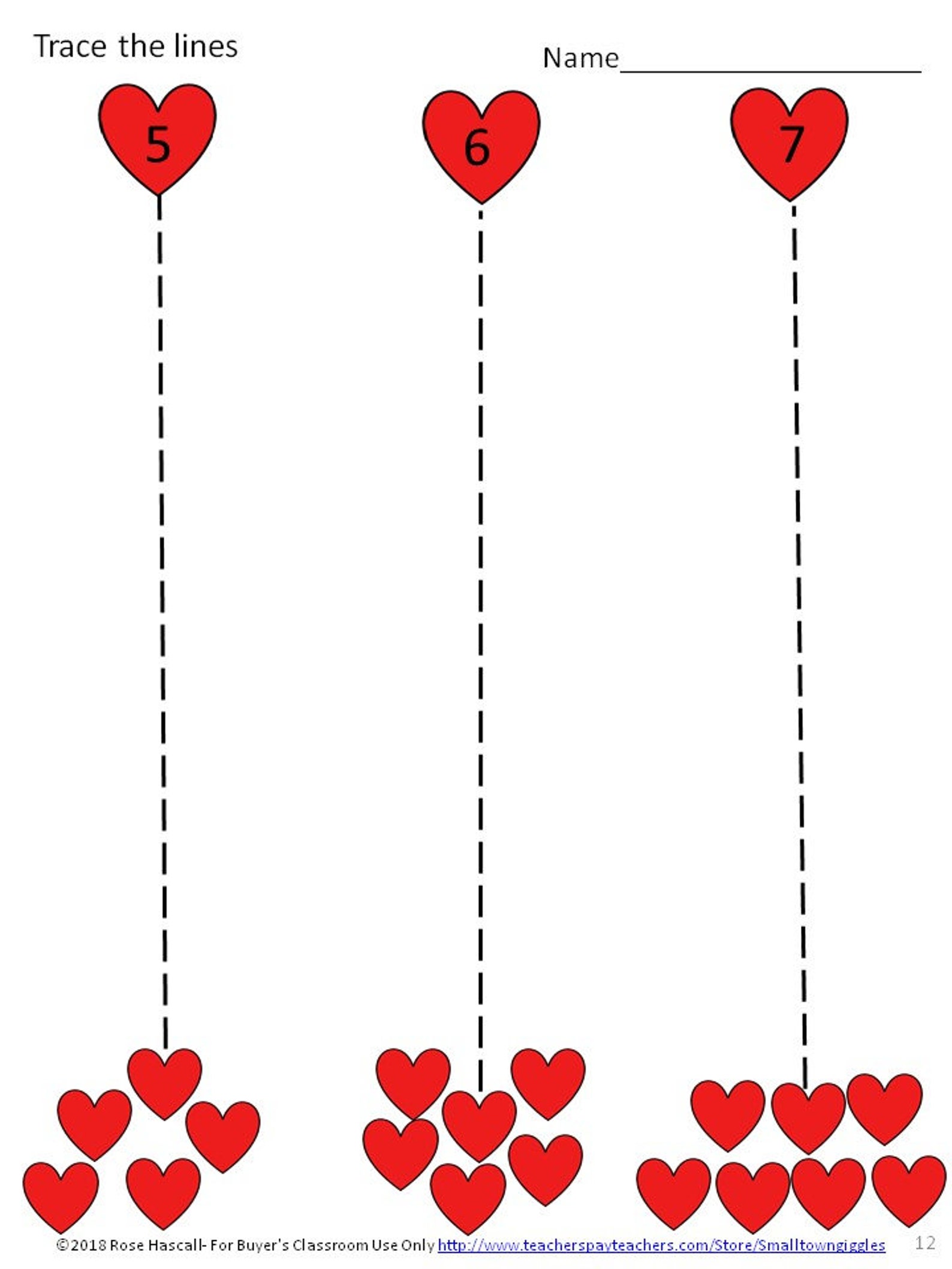 Valentine's Day Tracing Activities, Digital Download, Printable, Fine ...