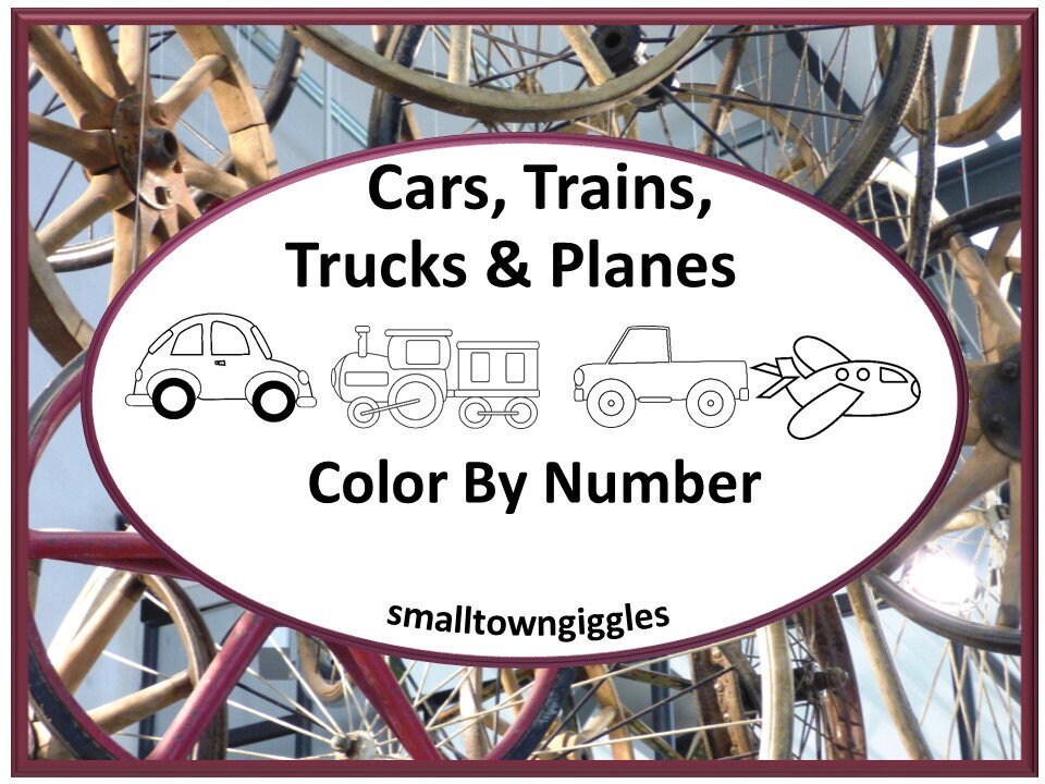 transportation color by number fine motor activities preschool etsy