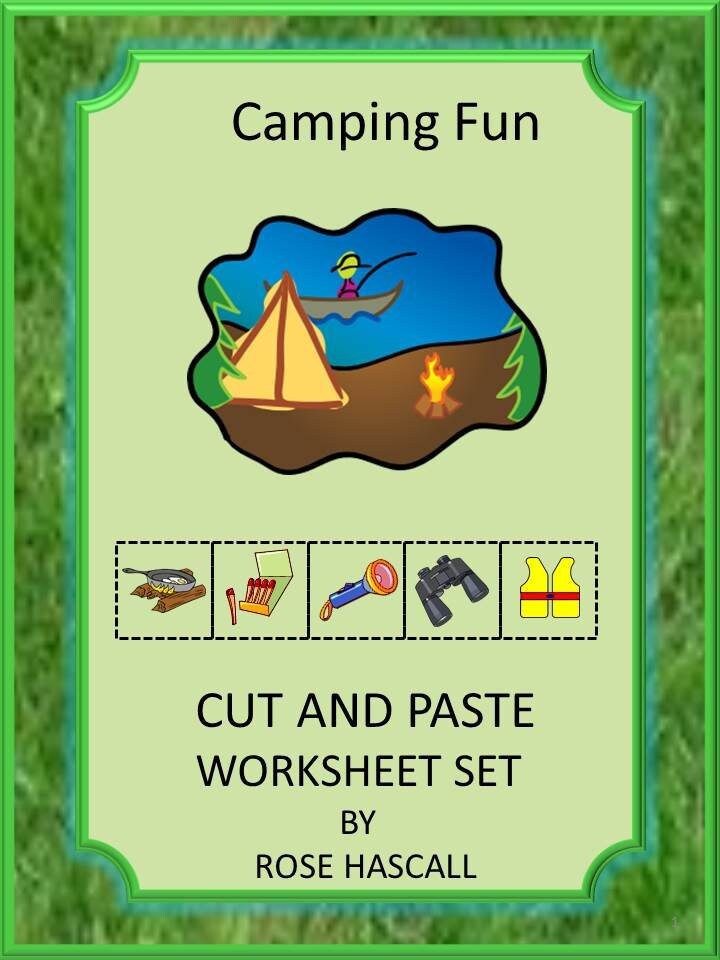 teaching materials instant printable camping fun cut and etsy