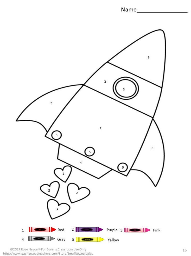 Valentine's Day Color By Number Coloring pages Fine - Etsy 日本