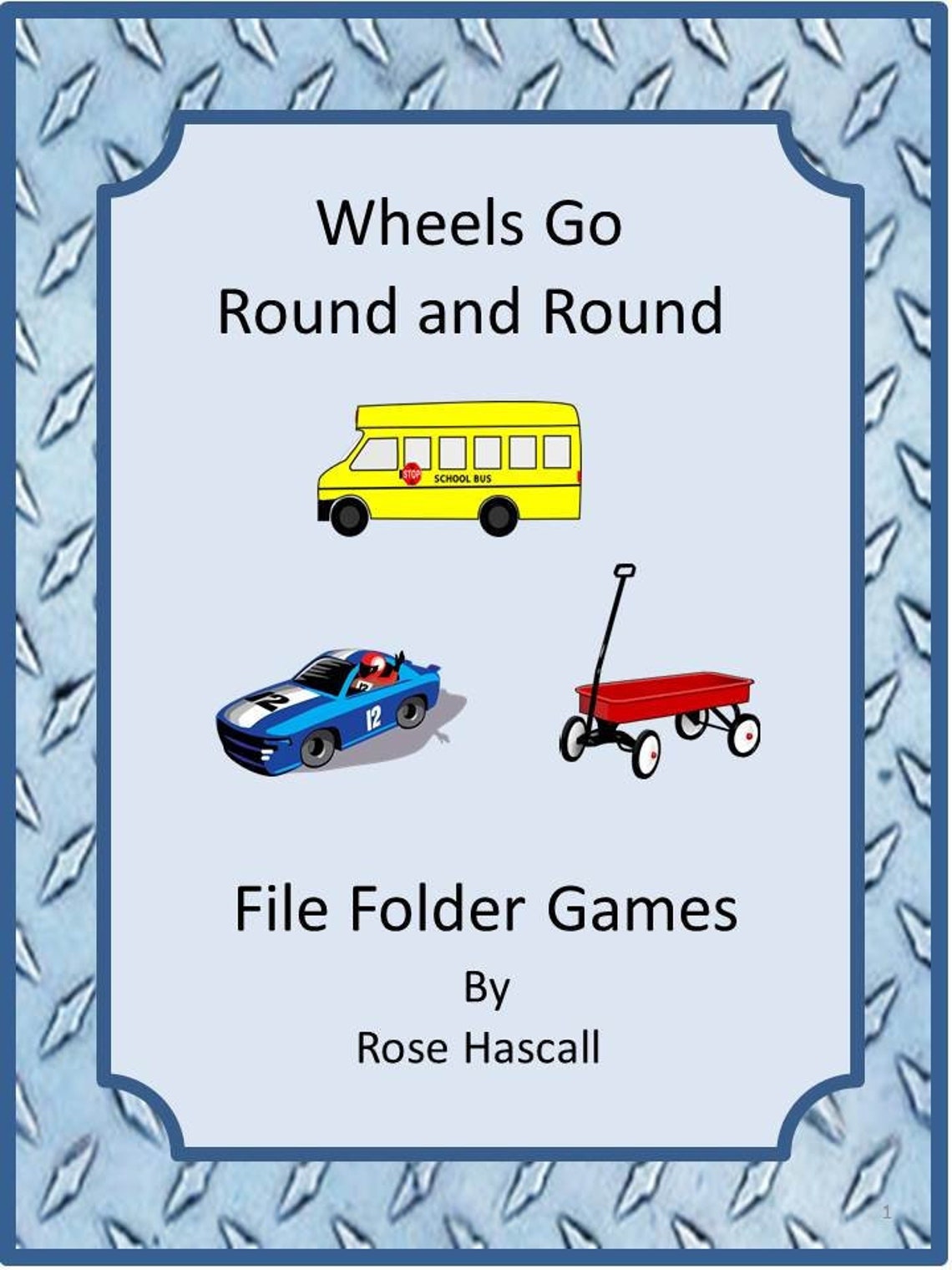 Transportation File Folder Games Pk,k,special Ed, Autism Teaching