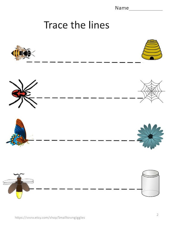tracing worksheets fine motor skill activitiessorting etsy