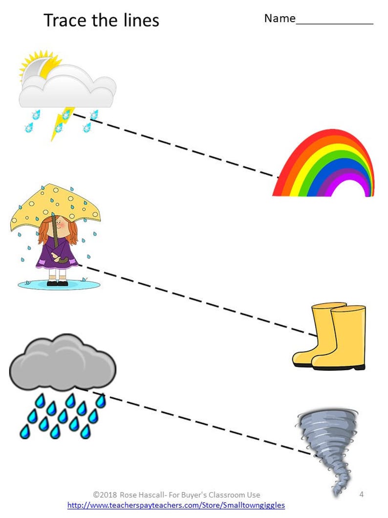 Weather Tracing Activities Early Childhood Special Education Preschool