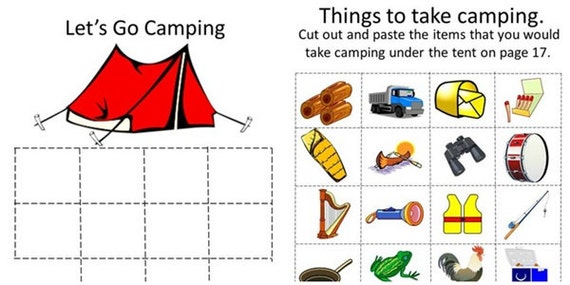 teaching materials instant printable camping fun cut and etsy