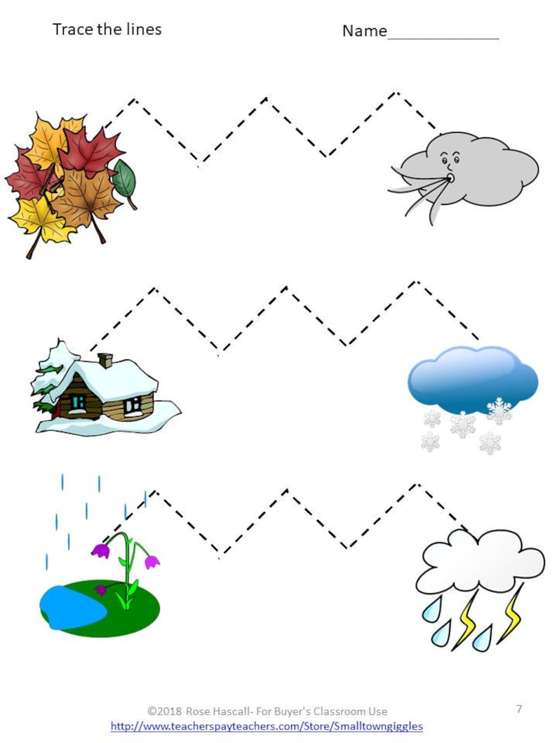 Weather Tracing Activities Early Childhood Special Education Preschool