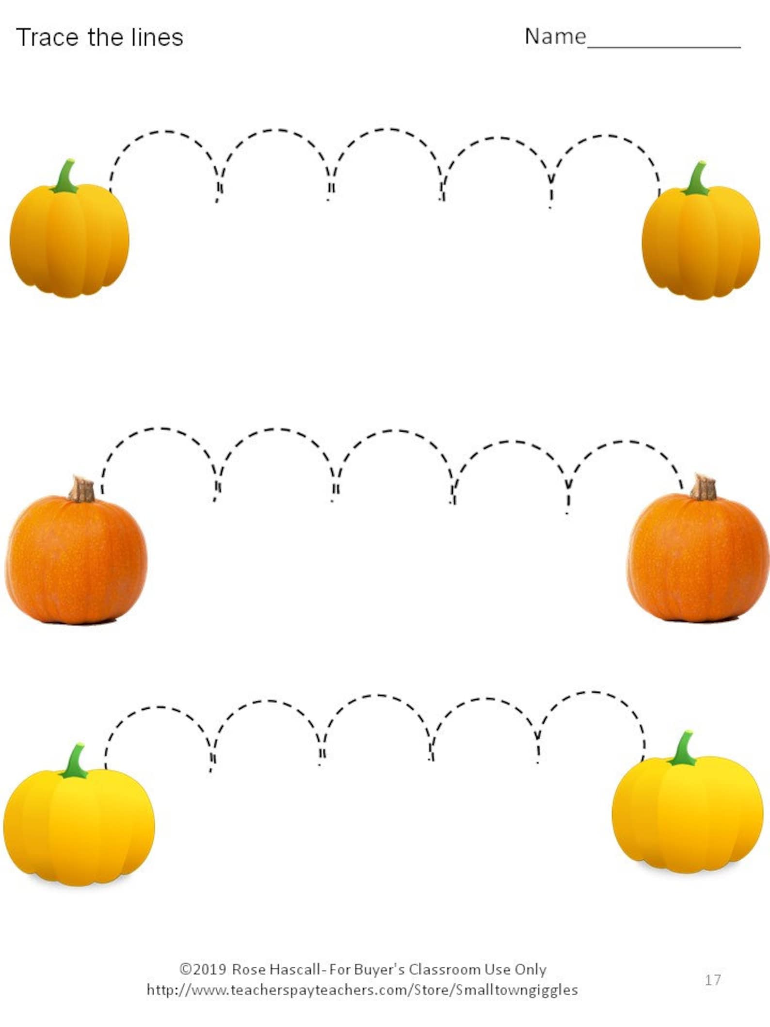 Fall Fine Motor Skill Activities Tracing Worksheets Special Education