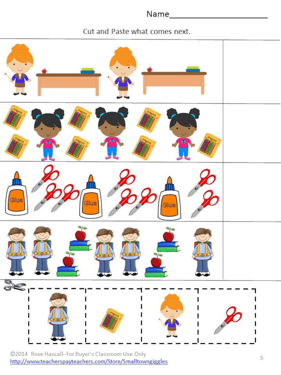 Back to School Alphabet Cut and Paste Special Education Fine - Etsy