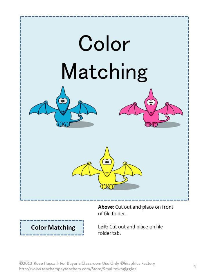 Dinosaurs Math Literacy File Folder Games Fine Motor Special Education ...