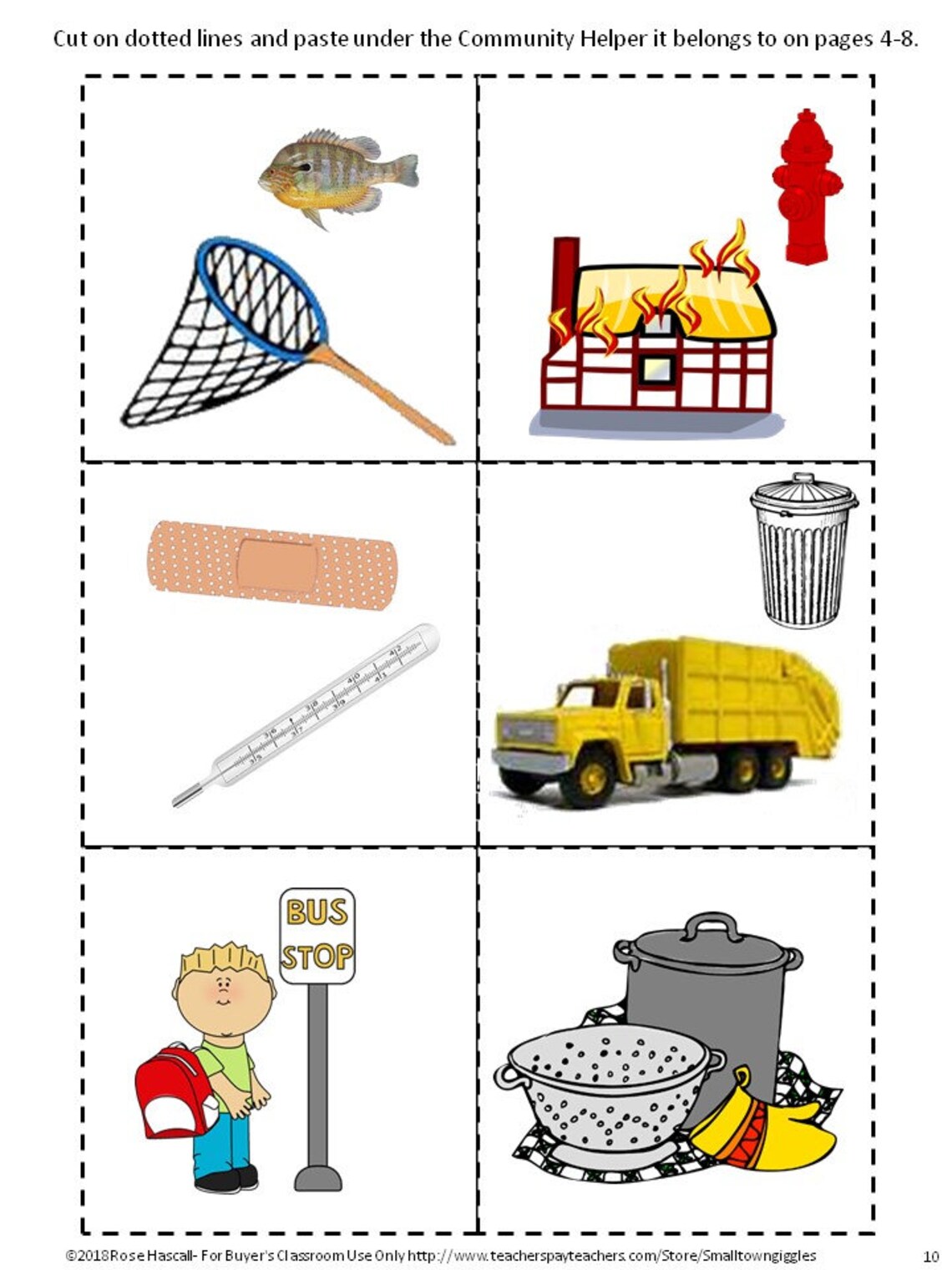 Community Helpers Interactive Cut and Paste Flip Book Special Education ...