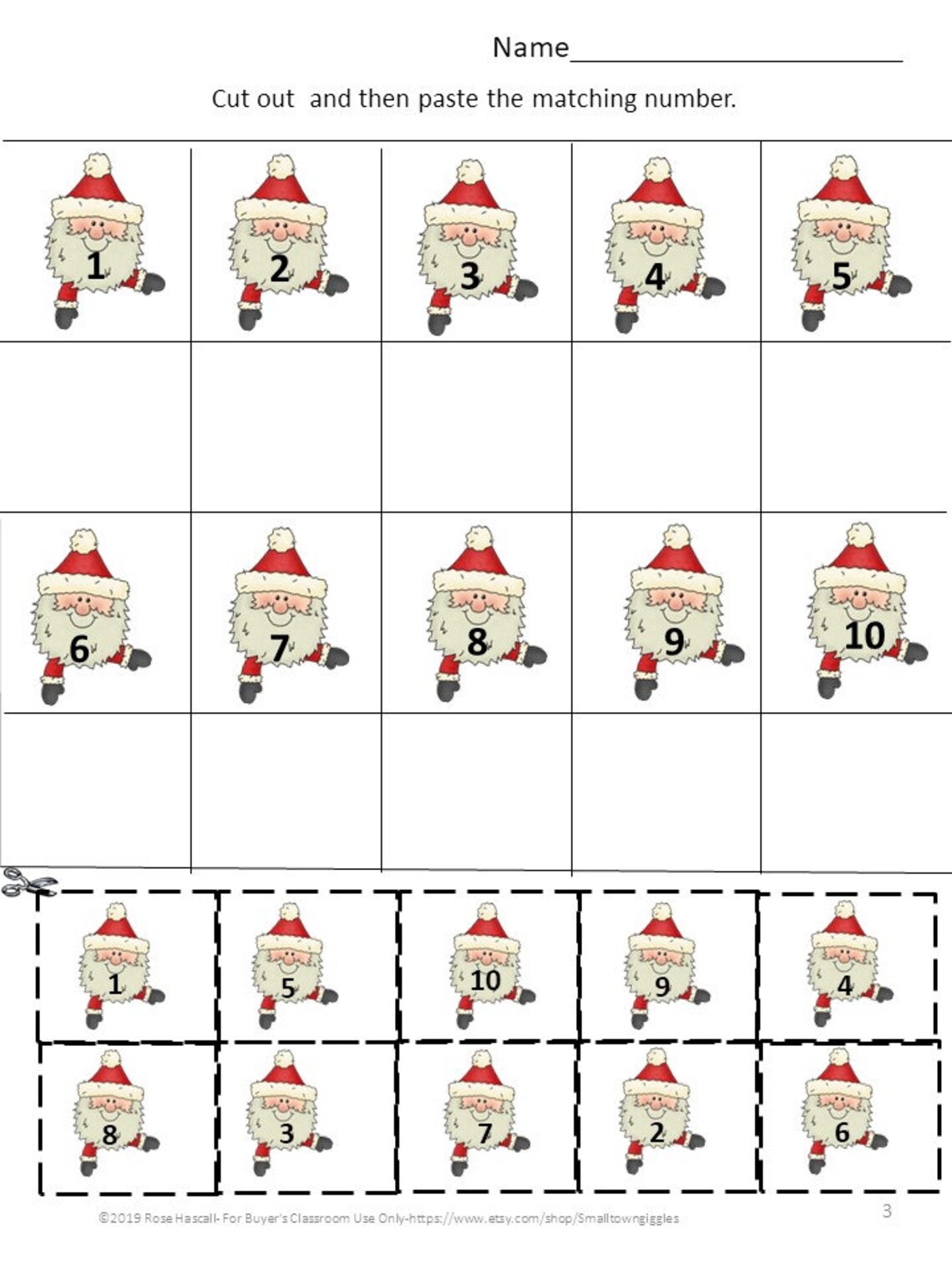 Christmas Math Centers,math Worksheets, Fine Motor Skills,cut and Paste ...