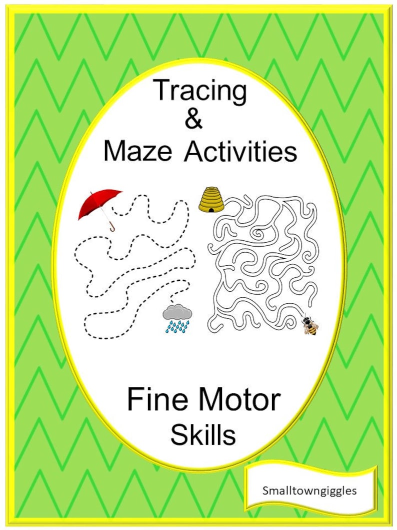 Tracing and Mazes Fine Motor Activities No Prep Printable Worksheets P