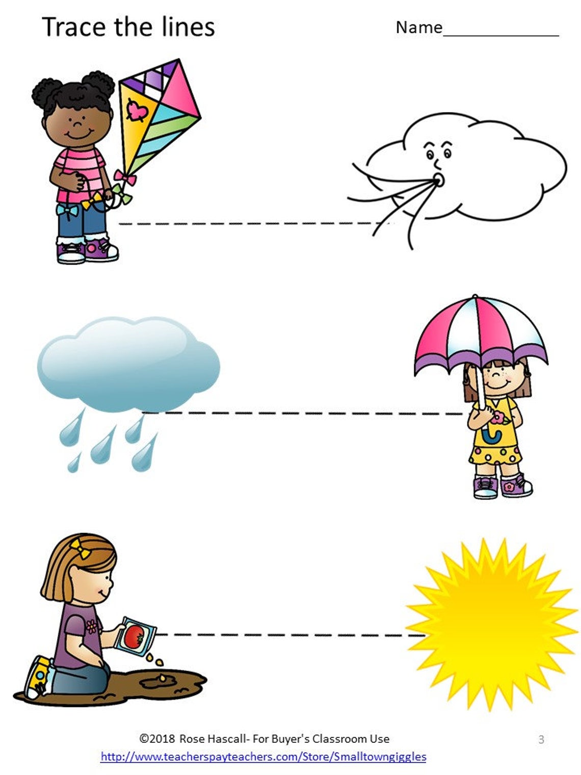 Weather Tracing Activities Early Childhood Special Education Preschool