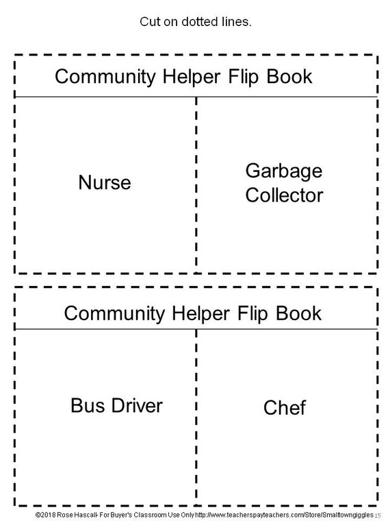 Cut And Paste Community Helpers Worksheets