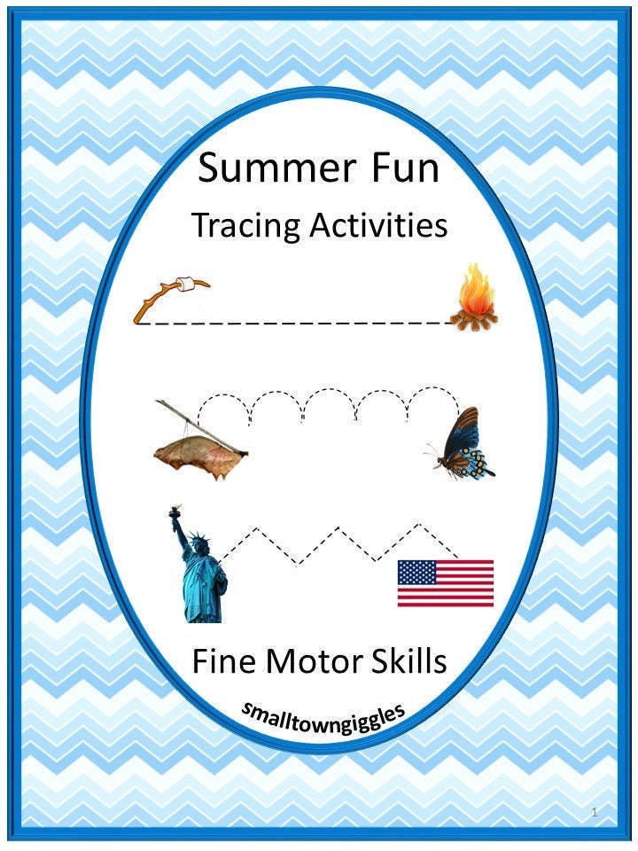 summer fun tracing activities digital download printable etsy