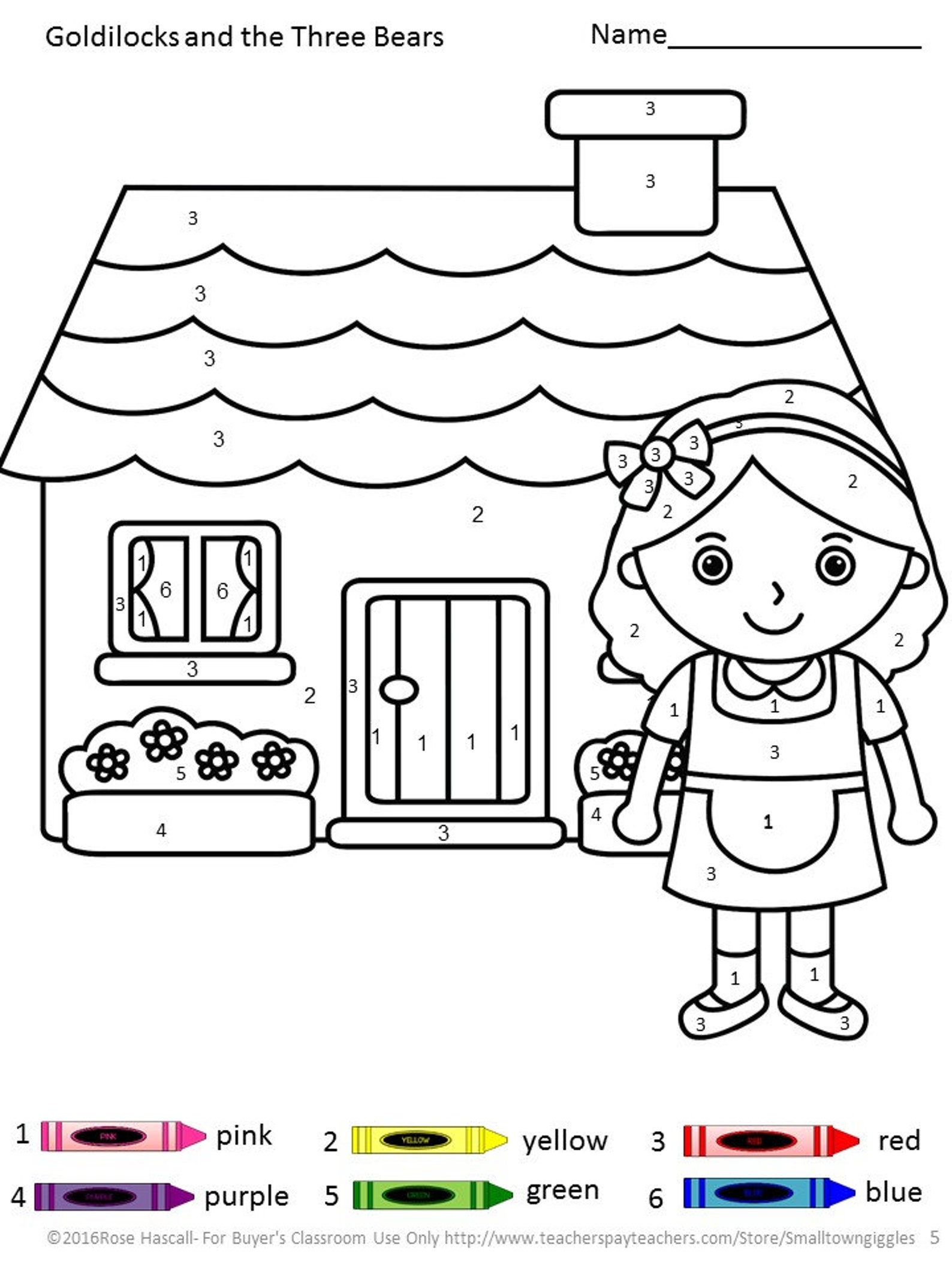 Fairy Tales Coloring Pages, Color by Number, Digital Download ...