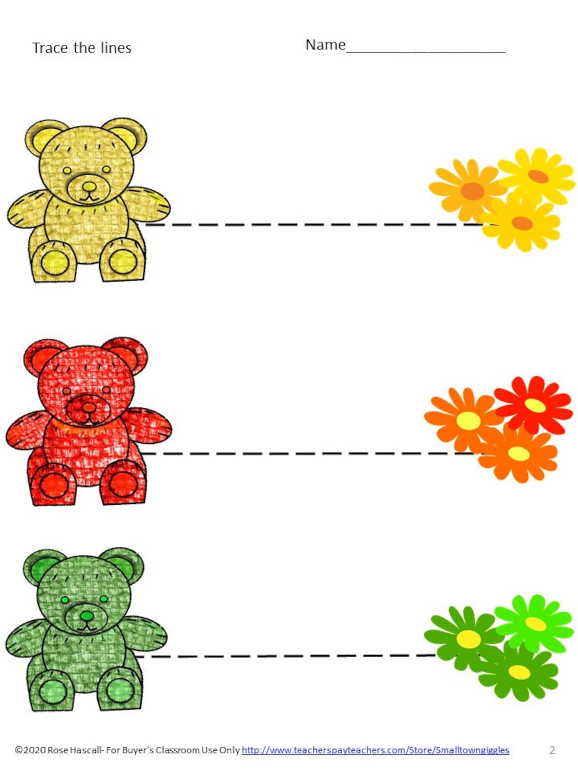 Distance Learning Bears Tracing Activities P-K K Special | Etsy