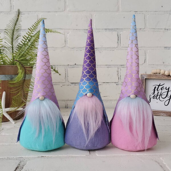 Mermaid Gnome: Handmade Beach Decor Tomte