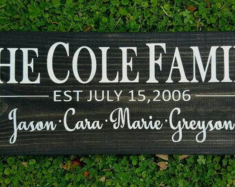 Family sign, family name sign, Family established sign, custom family sign, wood sign, wood wall art, custom wood sign, custom sign, sign